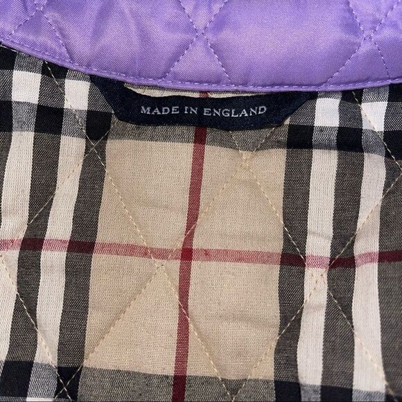 SOLD Burberry Diamond Quilt Jacket Authentic Purple Size Large Mint Condition - Picture 8 of 16